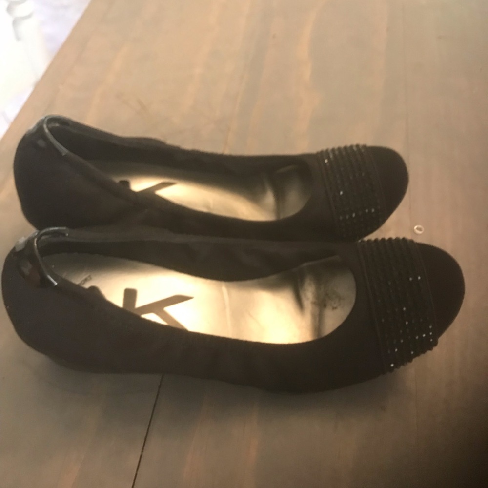 Anne Klein black stud shoes